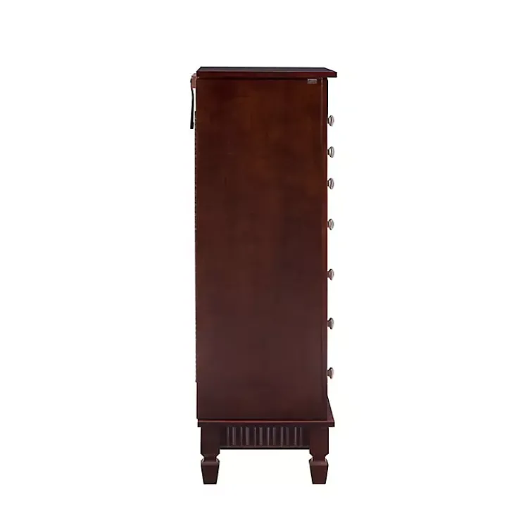 Kirklands Home Dressers & Chests|Merlot Wood 7-Drawer Joslyn Jewelry Armoire Brown