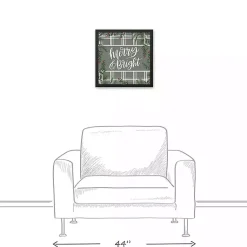 Merry & Bright Plaid Framed Wall Plaque Christmas Art & Wall Decor