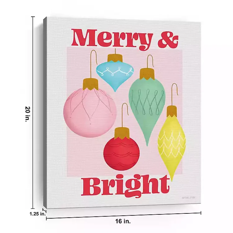 New Merry & Bright Poster Canvas Print Christmas Art & Wall Decor