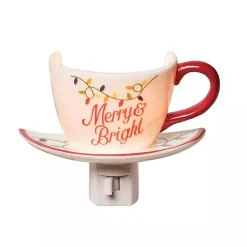 Merry & Bright Teacup Nightlight Christmas Decorations
