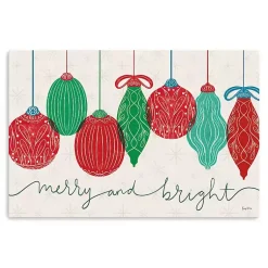 Discount Merry and Bright Bulbs Canvas Art Print, 36x24 in. Christmas Art & Wall Decor