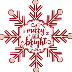 Discount Merry and Bright Snowflake Wall Plaque Christmas Art & Wall Decor