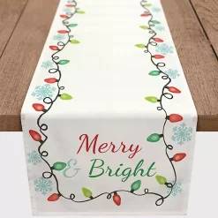 Kirklands Home Table Linens|Merry and Bright with Lights Table Runner, 90 in. Multi
