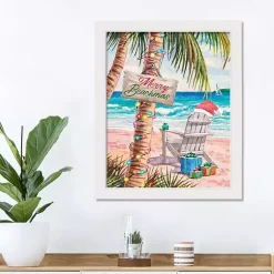 Discount Merry Beachmas Framed Canvas Art Print Christmas Art & Wall Decor