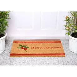 Best Merry Christmas Berry Sprig Doormat Outdoor Christmas Decorations