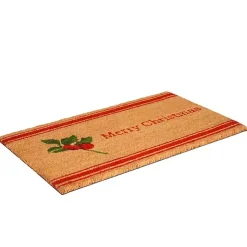 Best Merry Christmas Berry Sprig Doormat Outdoor Christmas Decorations