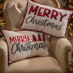 Outlet Merry Christmas Buffalo Check Pillows, Set of 2 Pillows