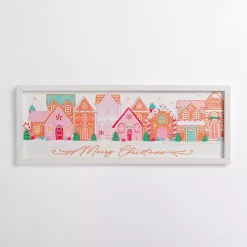 Online Merry Christmas Candy Village Wall Plaque Christmas Art & Wall Decor