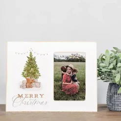Merry Christmas Cottage Tree Picture Frame, 4x6 Christmas Decorations
