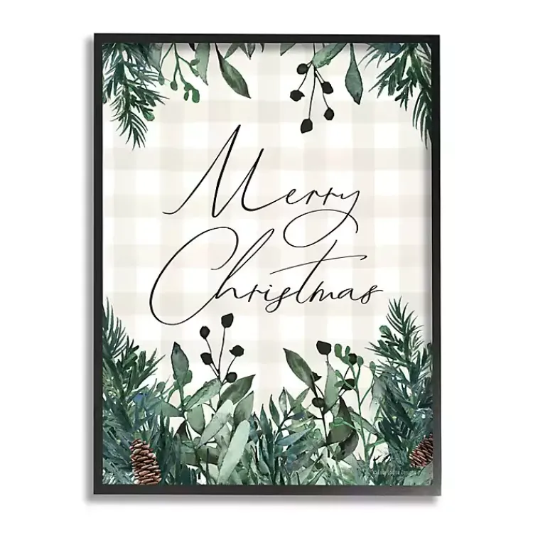 Hot Merry Christmas Greenery Wall Plaque Christmas Art & Wall Decor