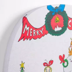 New Merry Christmas Grinch Canvas Wall Plaque Christmas Art & Wall Decor