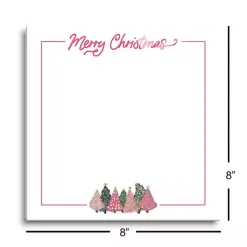 New Merry Christmas Pink Trees Dry Erase Board Christmas Art & Wall Decor