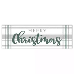Hot Merry Christmas Plaid Canvas Wall Plaque Christmas Art & Wall Decor