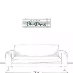 Hot Merry Christmas Plaid Canvas Wall Plaque Christmas Art & Wall Decor