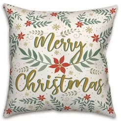 Best Merry Christmas Poinsettia Pillow Christmas Pillows