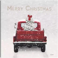 Sale Merry Christmas Snowy Truck Canvas Art Print Christmas Art & Wall Decor