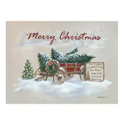 Discount Merry Christmas Wagon Canvas Art Print Christmas Art & Wall Decor