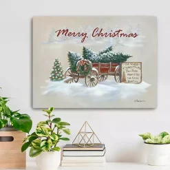 Discount Merry Christmas Wagon Canvas Art Print Christmas Art & Wall Decor