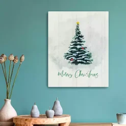 Outlet Merry Christmas Winter Pine Canvas Print Christmas Art & Wall Decor