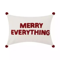Discount Merry Everything Pom Pom Christmas Throw Pillow Pillows