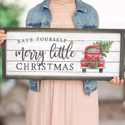 Outlet Merry Little Christmas Truck Wall Plaque Christmas Art & Wall Decor