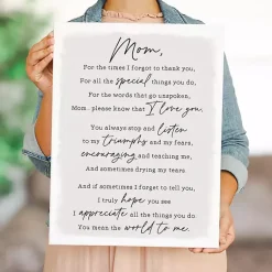 Kirklands Home Wall Quotes & Signs|Message to Mom Canvas Wall Plaque Gray