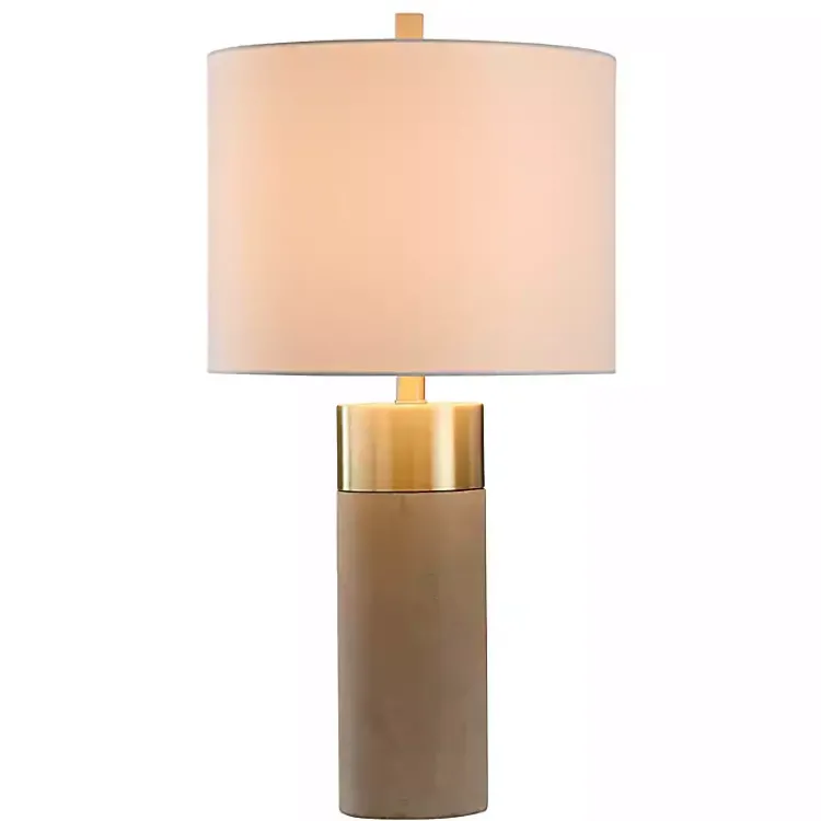 Kirklands Home Table Lamps|Metal and Concrete Cylindrical Table Lamp