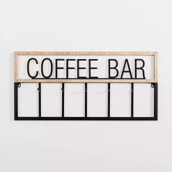 Kirklands Home Hooks|Metal and Wood Coffee Bar Wall Hooks