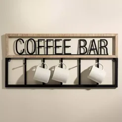 Kirklands Home Hooks|Metal and Wood Coffee Bar Wall Hooks