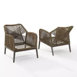Kirklands Home Outdoor Seating|Metal Rope Outdoor Chairs with Cushions, Set of 2