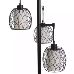 Kirklands Home Floor Lamps|Metal Tiered Woven Cage Robert Floor Lamp Black