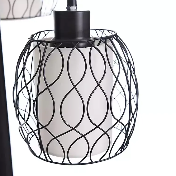 Kirklands Home Floor Lamps|Metal Tiered Woven Cage Robert Floor Lamp Black