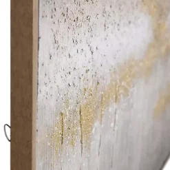 Kirklands Home Canvas Art|Metallic Abstract Field Framed Canvas Print Gold