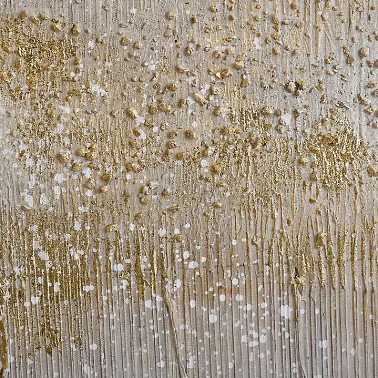 Kirklands Home Canvas Art|Metallic Abstract Field Framed Canvas Print Gold