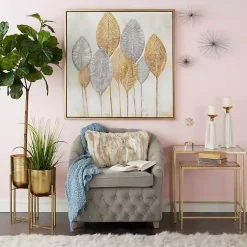 Kirklands Home Planters|Metallic Planters with Stands, Set of 2 Gold