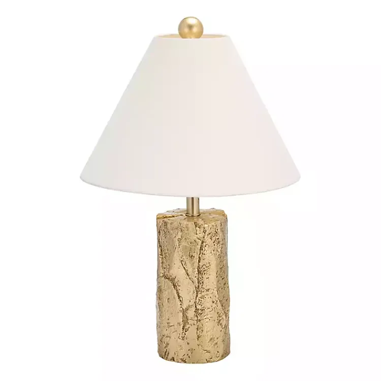 Kirklands Home Table Lamps|Metallic Gold Textured Table Lamp Ivory