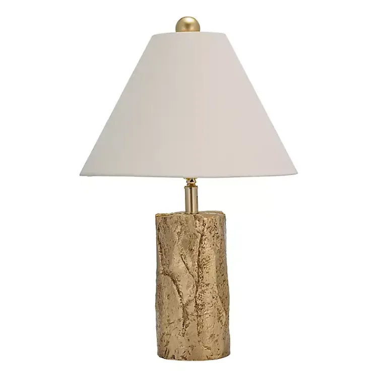 Kirklands Home Table Lamps|Metallic Gold Textured Table Lamp Ivory