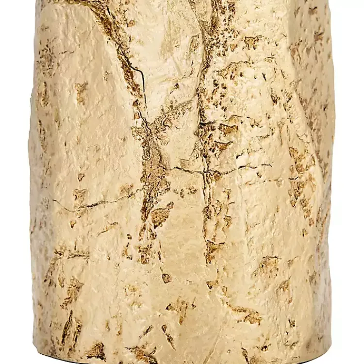 Kirklands Home Table Lamps|Metallic Gold Textured Table Lamp Ivory