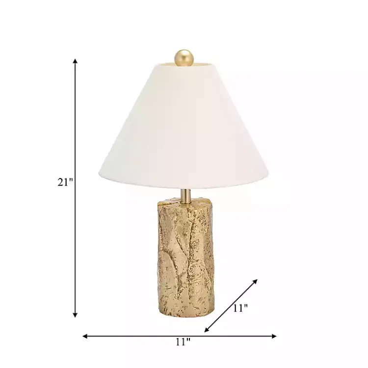 Kirklands Home Table Lamps|Metallic Gold Textured Table Lamp Ivory