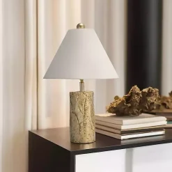 Kirklands Home Table Lamps|Metallic Gold Textured Table Lamp Ivory