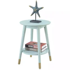 Kirklands Home Accent & End Tables|Mia Round Light Accent Table Blue