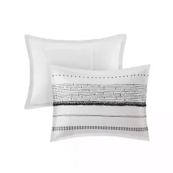 Kirklands Home Duvets|Mia Striped 3-pc. King Duvet Cover Set White