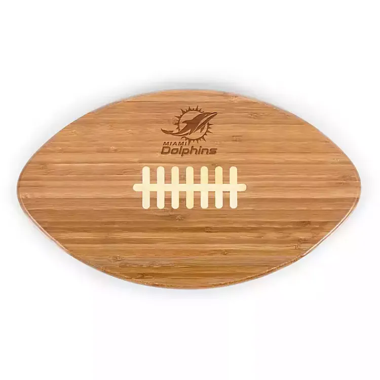Kirklands Home Serving & Entertaining|Miami Dolphins Bamboo Football Cutting Board Tan