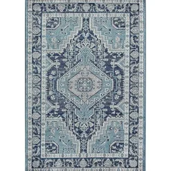 Kirklands Home Area Rugs|Midnight Blue Frieda Medallion Area Rug, 8x10
