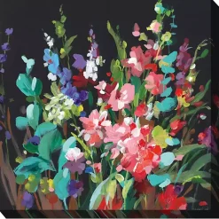 Kirklands Home Outdoor Wall Decor|Midnight Floral Outdoor Canvas Art Print