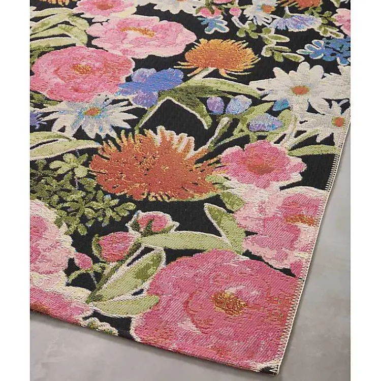 Kirklands Home Area Rugs|Midnight Garden Party Indoor/Outdoor Rug, 7x11