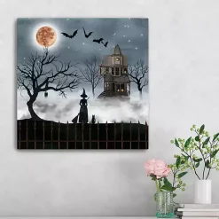 Hot Midnight Mansion Canvas Art Print Halloween