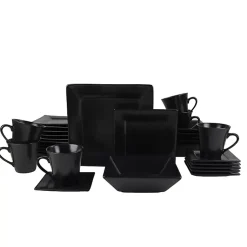 Kirklands Home Dinnerware|Midnight Squared 30-pc. Dinnerware Set Black