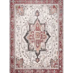 Kirklands Home Area Rugs|Miley Traditional Medallion Washable Area Rug, 4x6