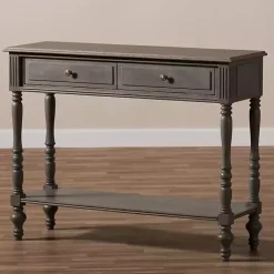 Kirklands Home Console Tables|Mindi Wood Rustic Farmhouse Console Table Gray